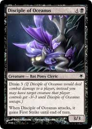 Once the card is carefully taped to the border, load the paper back in and print the card image where the border was. Equestria Daily Mlp Stuff Custom Mtg Pony Set Nightfall In Equestria