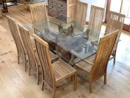 The rectangular dining table bloom easily accomodates eight people. 1 8m X 1 2m Rectangular Glass Teak Root 8 Vikka Chairs Two With Arms Sustainable Furniture