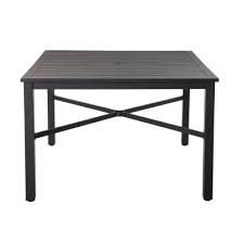 42 In Mix And Match Black Square Metal Outdoor Patio Dining Table With Slat Top In 2020 Patio Dining Table Metal Outdoor Table Square Patio Table