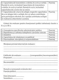 Contestatie evaluare functionari publici, anularea raportului de evaluare si a ordinului emis. Evaluarea Functionarilor Publici Debutanti