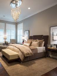 Warm Neutral Bedroom Boasts Whimsical Chandelier Brown Bedroom Decor Brown Master Bedroom Bedroom Interior