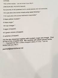 The potatoes are perfectly steamed and not mushy! Lincoln Del Potato Salad Vintage Recipes Salad Recipes Potatoes