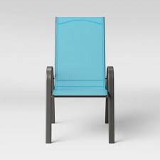 Sling Stacking Patio Chair Blue Room Essentials Stacking Patio Chairs Patio Chairs Outdoor Dining Chairs