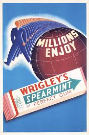 Original Vintage 1930s Wrigley Gum Poster Shepard Art