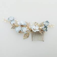 Such An Elegant And Natural Hair Piece A Lovely Something Blue Bride Bridesmaid Bridal Hair Go Hair Jewelry Wedding Flower Hair Accessories Hair Jewelry