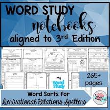 This Set Of Word Study Notebook Activity Pages Is Meant To Be A Companion To Words Their Way Word Sorts For Deriva Word Study Activities Word Study Word Sorts