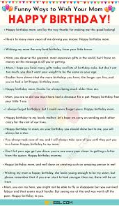 Birthday Text Happy Birthday Paragraph For Mom Happy Birthday Mom 35 Sweet And Funny Birthday Wishes For Mom 7 E S L In 2020 Happy Birthday Mom Birthday Wishes Funny Birthday Wishes For Mom