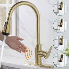 Medical, dental & commercial handwash taps & sinks including htm64 taps & sinks. Buy Rainovo Touchless Kitchen Faucet With 4 Modes Pull Down Sprayer Automatic Motion Sensor Commercial Kitchen Sink Faucet Single Handle High Arc Stainless Steel With 3 Hole Deck Plate Brushed Gold Online