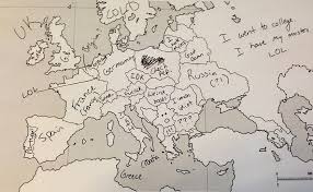 It shows the location of most of the world's countries and includes their names where space allows. Americans Were Asked To Place European Countries On A Map Here S What They Wrote Bored Panda