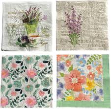 デコパージュ用紙ナプキン ペーパーナプキン 紙ナプキン デコパージュ (4種類各5枚B)