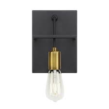 Lbl Lighting Tae 1 Light Black Aged Brass Sconce With Led Bulb Ws1080blabled927 The Home Depot Metal Wall Sconce Sconces Wall Sconces