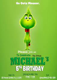 The Grinch Birthday Invitation Oscarsitosroom The Grinch Full Movie The Grinch Movie Grinch