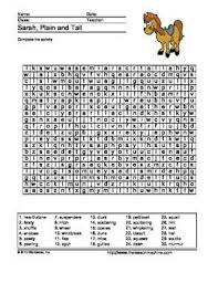 Sarah Plain And Tall Word Search Printable Plain Sarah Worksheets