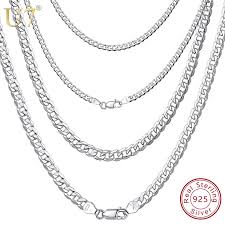 Give a special gift this year with intial rings, bracelets, earrings and name necklaces from pottery barn teen. U7 Solid 925 Sterling Silver Chain For Men Women Teen Jewelry Italian Figaro Cuban Curb Chains Layering Necklace Sc289 Chain Necklaces Aliexpress