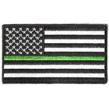 Black And White Flag With Green Stripe Subdued Green Stripe American Flag Patch American Flag Patch Flag Patches Embroidered Patches