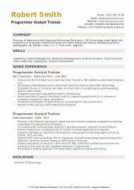Programmer Analyst Trainee Resume Samples | Qwikresume