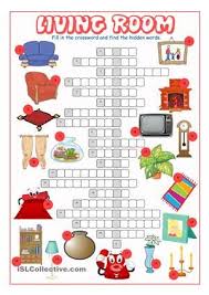 Living Room Crossword Puzzle Lembar Kerja