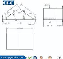 53.0X25X17.32mm Prisme penta optique à moitié revêtu