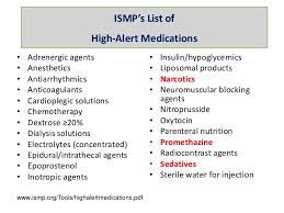 What are considered high risk drugs? High Alert Medication