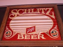 Vintage Schlitz Beer Mirror Mancave Bar Pool Room Man Cave Bar Schlitz Beer Beer
