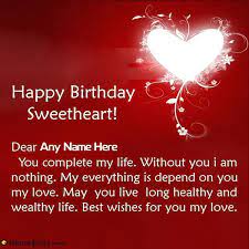 Pin On Birthday Wishes For Sweetheart