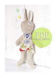 Stuffed Toy Bunny Pdf Sewing Pattern Easter Bunny Rabbit Etsy Bunny Toys Bunny Doll Sewing Patterns
