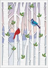 I love peter pauper press and have been using their christmas cards for years. 9781441307675 Birds In Birches Christmas Boxed Cards Laser Cut Christmas Cards Greeting Cards Abebooks Peter Pauper Press 1441307672
