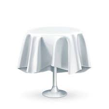 Round Table With White Tablecloth Vector Illustration White Table Cloth Vector Illustration Illustration