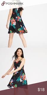 Fit Flare Black Floral Cami Dress Dresses Fit Flare Cami Dress