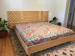 Once put together, be sure to do a light sand to the mitered edge around the whole. Bed Frame And Headboard Upgrade Ana White