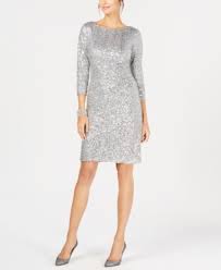 Jessica Howard Sequined Ruched Sheath Dress Silver 16 Dresses Dresses With Leggings Womens Dresses
