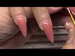 Stiletto nails are becoming quite the trend for those who love elaborate nail designs! Stiletto Nails Beauty Tutorial Of Gel Nail Extensions And French Nail Art Designs Youtube