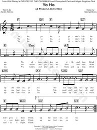 Whether you'd like your child to be the next mozart or you're just looking for a way to build up their cognitive skills, these keyboard songs for beginners are a great place to start. Yo Ho A Pirate S Life For Me From Disney Theme Park Sheet Music For Beginners In A Minor Download Print Sku Mn0136022