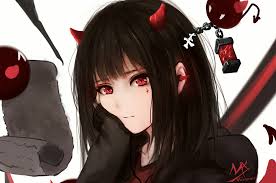 Tons of awesome red anime 4k wallpapers to download for free. 504691 Girl Red Eyes Short Hair Anime Black Hair Original Anime Horns Wallpaper Mocah Hd Wallpapers