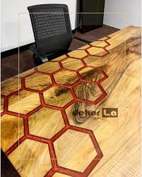 Epoxytable Epoxyresin Epoxytabl Hexagon Mobel Walnut Epoxy Table Resin Mbelhexagon Walnut Table Epoxy Mobel Holztisch Design Harztisch Holzharztisch