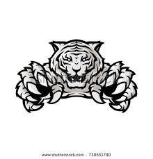 White Tiger Sport Gaming Logo Vector Template With White Background Sketsa Desain Logo Gambar