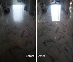 Marble is soft compare to granite so you can easily polish. Restoration Of A Dull White Marble Floor