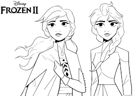 Cute printable coloring pages disney frozen princesses elsa and anna,for kids,girls! Elsa Anna Frozen 2 Disney Coloring Pages Printable