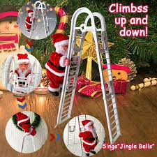 Ytjsfh two santa claus climbing rope ladder, christmas tree decoration staircase size. Electric Singing Santa Claus Climbing Ladder With Bag Of Presents Christmas Decoration Buy At A Low Prices On Joom E Commerce Platform