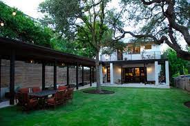 My Houzz A Dream Home Grows From An Empty Austin Lot Contemporary Exterior Small Backyard Design Backyard