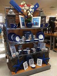 Merchandising Display Home Decor Giftware Seashore Navy White Dark Woods Naturals Tj Maxx E Merchandising Displays Antique Booth Displays Store Displays