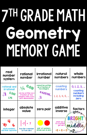 7th Grade Math Game Memory Geometry 7th Grade Math Games Math Games Middle School 7th Grade Math