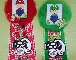 Mario Bros Baby Shower Corsage Mario And Luigi Baby Shower Pin Mommy To Be Pin Daddy To Be P Mario Bros Baby Shower Baby Shower Mario Boy Baby Shower Themes