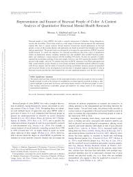 Pdf Representation And Erasure Of Bisexual People Of Color A Content Analysis Of Quantitative Bisexual Mental Health Research