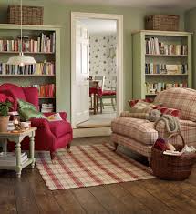 Soft Green And Red Farmhouse Living Room Cottage Living Rooms Living Room Green Living Room Red