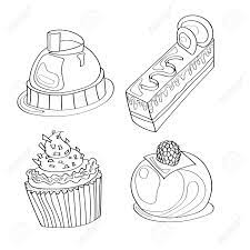 Kids have so much fun decorating cake coloring pages with markers, crayons, or paint. Coloring Book Coloring Page Cake Sweet Bakery Pattern Set Royalty Free Cliparts Vectors And Stock Illustration Image 114923240