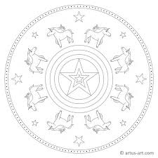 Einhorn Mandala Mit Stern Gratis Ausdrucken Ausmalen