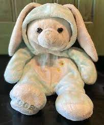 Walmart White Bunny Rabbit My First Easter Hood Blue Polka Dot Plush 2008 My First Easter Blue Polka Dots Easter Kids