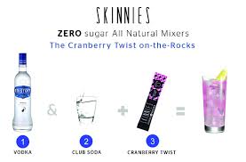 For A Guilt Free Cosmo On The Rocks Just Add 1 Skinnies Packet To Your Vodka Club Soda Garnish With A Twist Of Lime Cheers To Cocktail Mixers Vodka Mixers