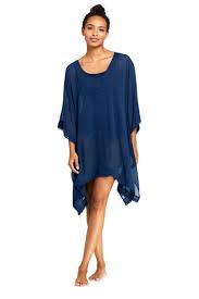 Women S Embroidered Woven Dolman Kaftan Swim Cover Up From Lands End Cover Up Plus Size Swimsuits Swim Cover